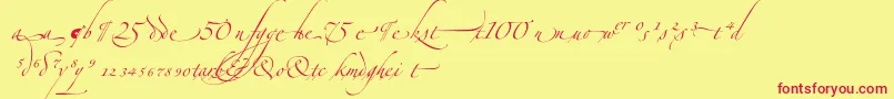 ZapfinoextraltAlternate Font – Red Fonts on Yellow Background