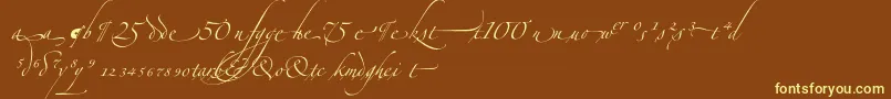 ZapfinoextraltAlternate-Schriftart – Gelbe Schriften auf braunem Hintergrund