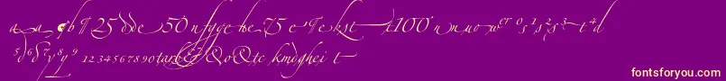 ZapfinoextraltAlternate-Schriftart – Gelbe Schriften auf violettem Hintergrund