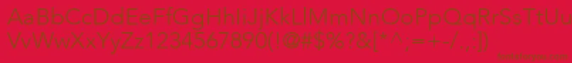AvenirLt35Light Font – Brown Fonts on Red Background