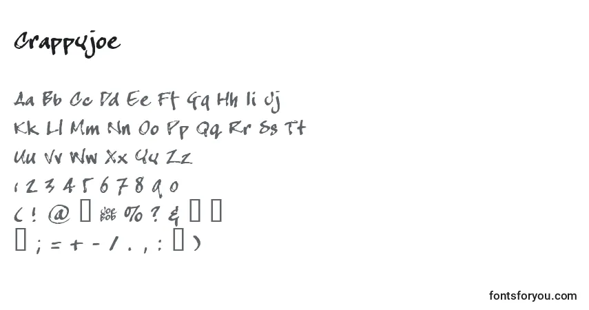 Schriftart Crappyjoe – Alphabet, Zahlen, spezielle Symbole