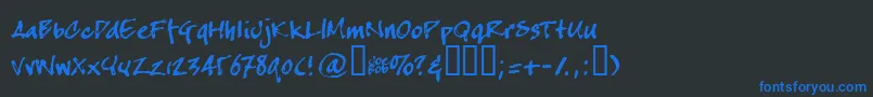 Crappyjoe Font – Blue Fonts on Black Background