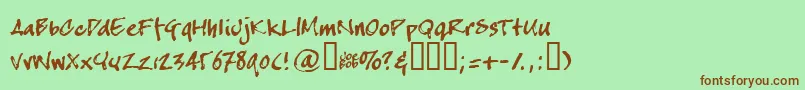 Crappyjoe Font – Brown Fonts on Green Background