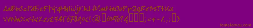 Crappyjoe-fontti – ruskeat fontit violetilla taustalla