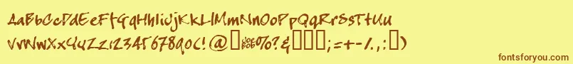 Crappyjoe Font – Brown Fonts on Yellow Background