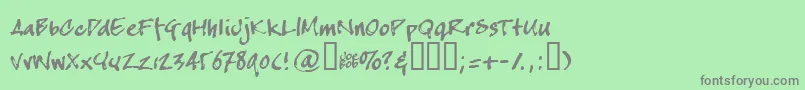 Crappyjoe Font – Gray Fonts on Green Background