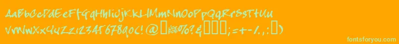 Crappyjoe-fontti – vihreät fontit oranssilla taustalla