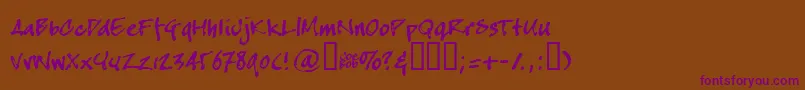 Crappyjoe Font – Purple Fonts on Brown Background