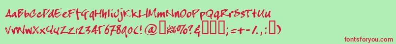 Crappyjoe Font – Red Fonts on Green Background