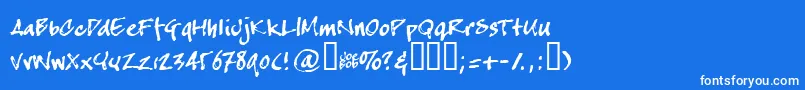 Crappyjoe Font – White Fonts on Blue Background