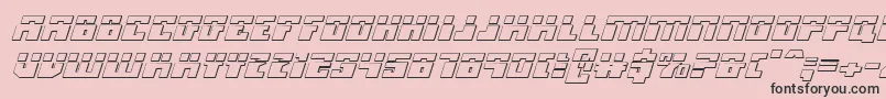 フォントMicronianLaser3DItalic – ピンクの背景に黒い文字