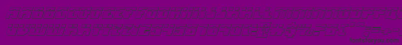 MicronianLaser3DItalic-Schriftart – Schwarze Schriften auf violettem Hintergrund