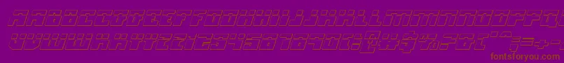 フォントMicronianLaser3DItalic – 紫色の背景に茶色のフォント