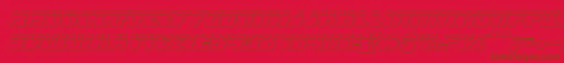 MicronianLaser3DItalic-Schriftart – Braune Schriften auf rotem Hintergrund