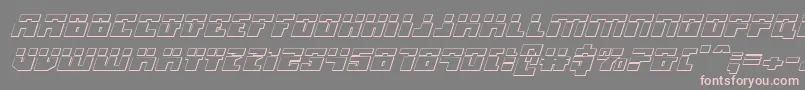フォントMicronianLaser3DItalic – 灰色の背景にピンクのフォント