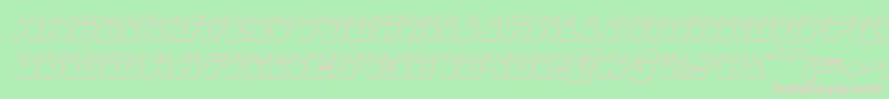 MicronianLaser3DItalic-fontti – vaaleanpunaiset fontit vihreällä taustalla