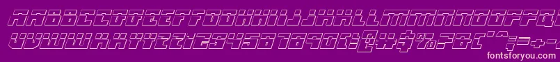 MicronianLaser3DItalic-Schriftart – Rosa Schriften auf violettem Hintergrund