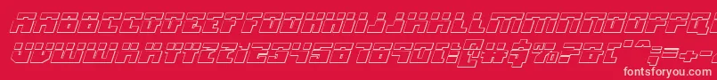 MicronianLaser3DItalic-Schriftart – Rosa Schriften auf rotem Hintergrund