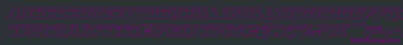 フォントMicronianLaser3DItalic – 黒い背景に紫のフォント