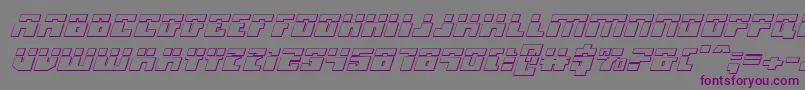 フォントMicronianLaser3DItalic – 紫色のフォント、灰色の背景