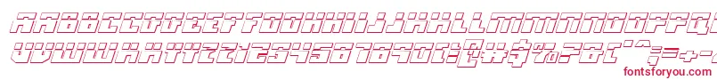 MicronianLaser3DItalic-Schriftart – Rote Schriften auf weißem Hintergrund
