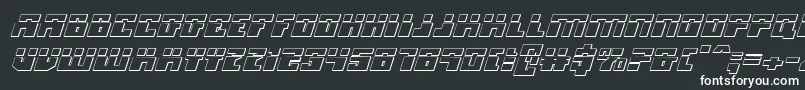 MicronianLaser3DItalic Font – White Fonts on Black Background