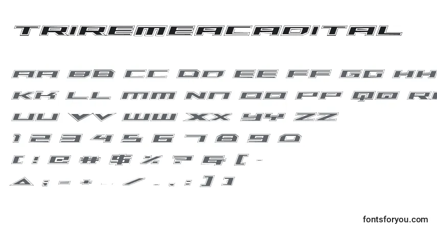 Triremeacadital Font – alphabet, numbers, special characters