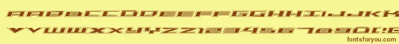 Triremeacadital-Schriftart – Braune Schriften auf gelbem Hintergrund