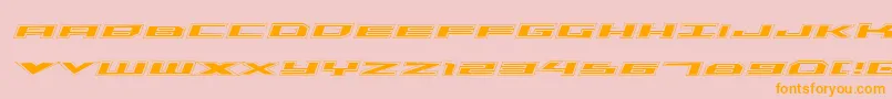 フォントTriremeacadital – オレンジの文字がピンクの背景にあります。