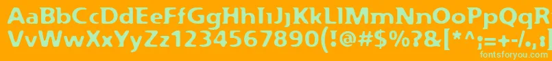 Flexure Font – Green Fonts on Orange Background