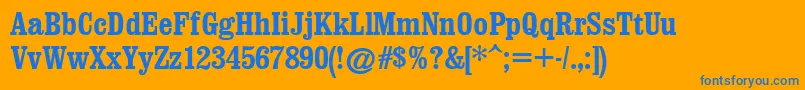 ClarendonCondensedРџРѕР»СѓР¶РёСЂРЅС‹Р№ Font – Blue Fonts on Orange Background