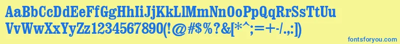 ClarendonCondensedРџРѕР»СѓР¶РёСЂРЅС‹Р№ Font – Blue Fonts on Yellow Background