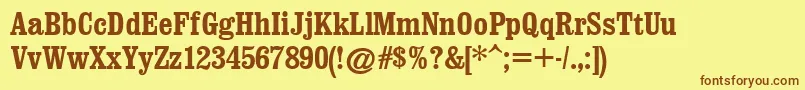 ClarendonCondensedРџРѕР»СѓР¶РёСЂРЅС‹Р№ Font – Brown Fonts on Yellow Background