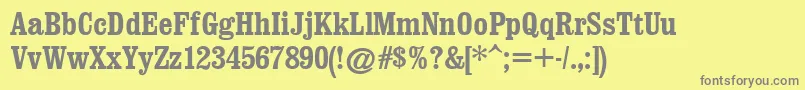 ClarendonCondensedРџРѕР»СѓР¶РёСЂРЅС‹Р№ Font – Gray Fonts on Yellow Background