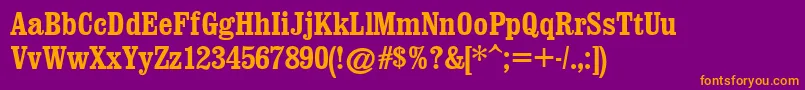 ClarendonCondensedРџРѕР»СѓР¶РёСЂРЅС‹Р№ Font – Orange Fonts on Purple Background