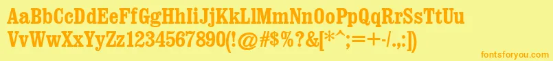 ClarendonCondensedРџРѕР»СѓР¶РёСЂРЅС‹Р№ Font – Orange Fonts on Yellow Background