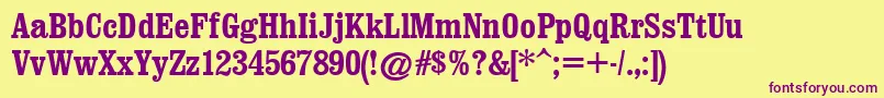 ClarendonCondensedРџРѕР»СѓР¶РёСЂРЅС‹Р№ Font – Purple Fonts on Yellow Background