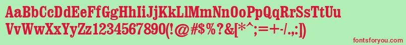 ClarendonCondensedРџРѕР»СѓР¶РёСЂРЅС‹Р№ Font – Red Fonts on Green Background