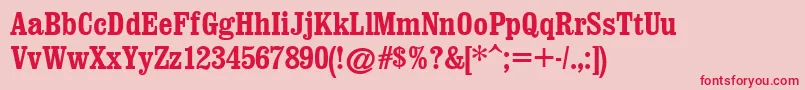 ClarendonCondensedРџРѕР»СѓР¶РёСЂРЅС‹Р№ Font – Red Fonts on Pink Background