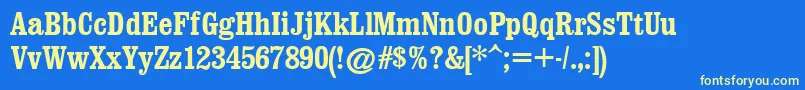 ClarendonCondensedРџРѕР»СѓР¶РёСЂРЅС‹Р№ Font – Yellow Fonts on Blue Background