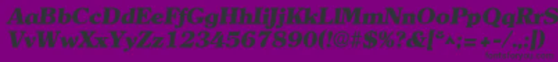 ClearlyromanheavyItalic Font – Black Fonts on Purple Background