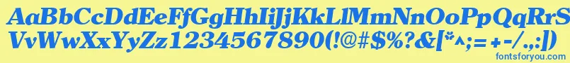 Police ClearlyromanheavyItalic – polices bleues sur fond jaune