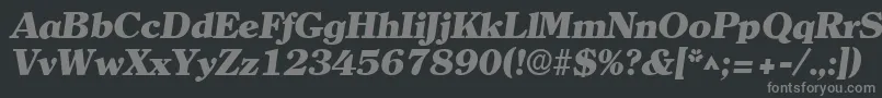 ClearlyromanheavyItalic-fontti – harmaat kirjasimet mustalla taustalla