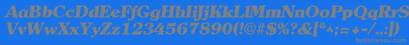 Fonte ClearlyromanheavyItalic – fontes cinzas em um fundo azul