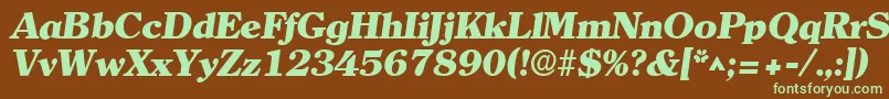 ClearlyromanheavyItalic Font – Green Fonts on Brown Background