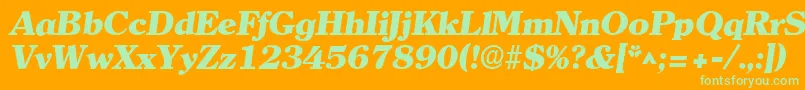 ClearlyromanheavyItalic-Schriftart – Grüne Schriften auf orangefarbenem Hintergrund