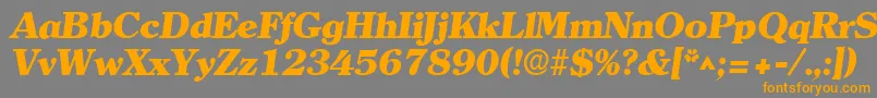 ClearlyromanheavyItalic-fontti – oranssit fontit harmaalla taustalla