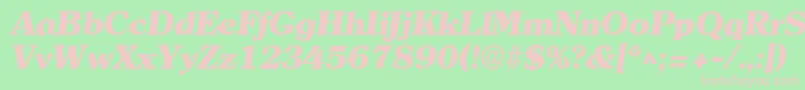 Fonte ClearlyromanheavyItalic – fontes rosa em um fundo verde