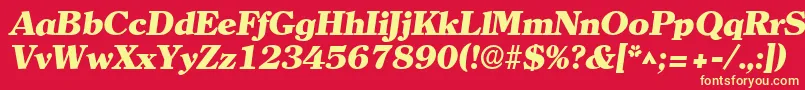 ClearlyromanheavyItalic Font – Yellow Fonts on Red Background