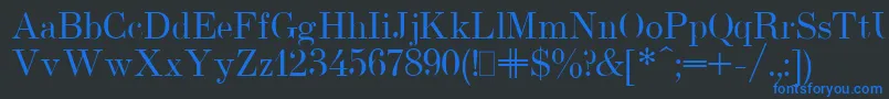 UsualNewPlain.001.001-fontti – siniset fontit mustalla taustalla